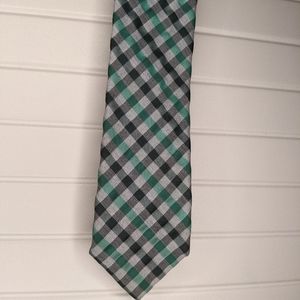JF J. Ferrar Green Plaid Tie